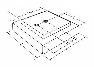 Drawing of 6-inch Pad